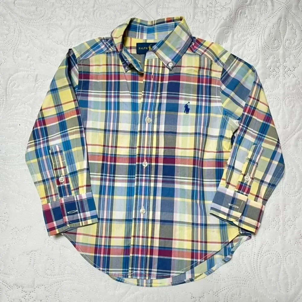 Ralph Lauren Plaid Button Down Shirt Size 2T